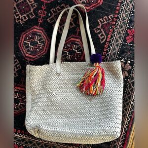 Madewell off white color Woven Tote